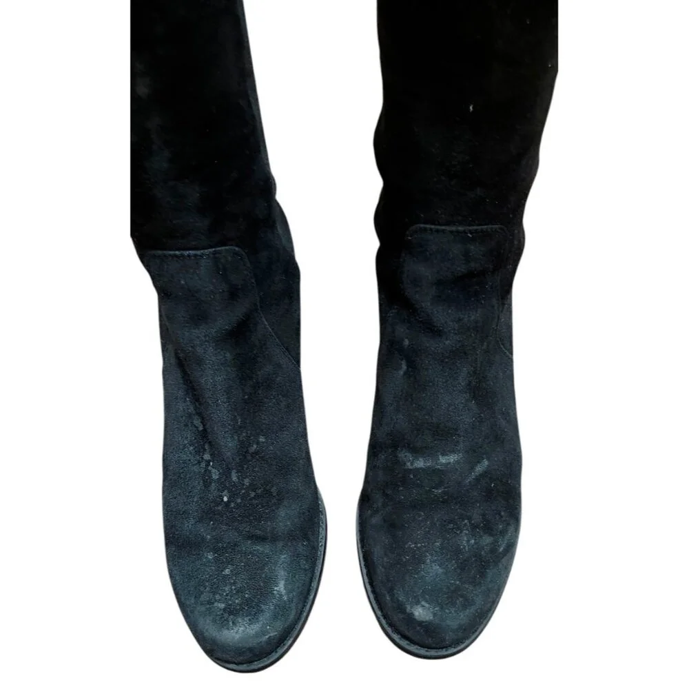 $850 STUART WEITZMAN Reserve Boot OVER THE KNEE SUEDE BOOT BLACK Size 6
